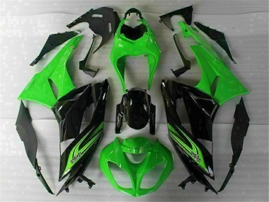2009-2012 Grün Schwarz Kawasaki ZX6R Motorrad Verkleidungen