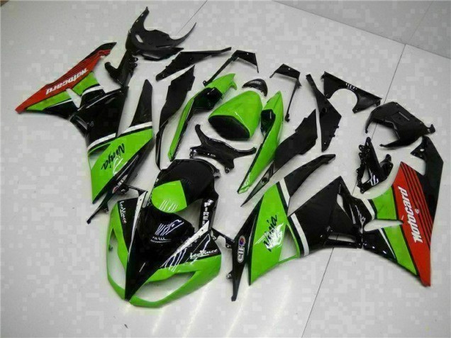 2009-2012 Grün Schwarz Rot Kawasaki ZX6R Motorrad Verkleidung 2009-2012 Grün Schwarz Rot Kawasaki ZX6R Motorrad Verkleidung