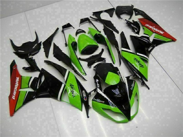 2009-2012 Grün Schwarz Rot Kawasaki ZX6R Motorrad Verkleidung 2009-2012 Grün Schwarz Rot Kawasaki ZX6R Motorrad Verkleidung