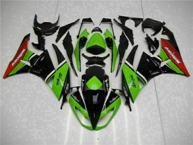 2009-2012 Grün Schwarz Rot Kawasaki ZX6R Motorrad Verkleidung