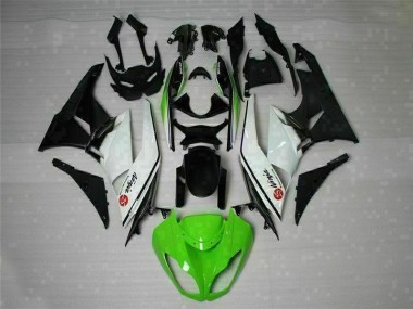 2009-2012 Grün Schwarz Weiß 25 Kawasaki ZX6R Motorrad Verkleidung