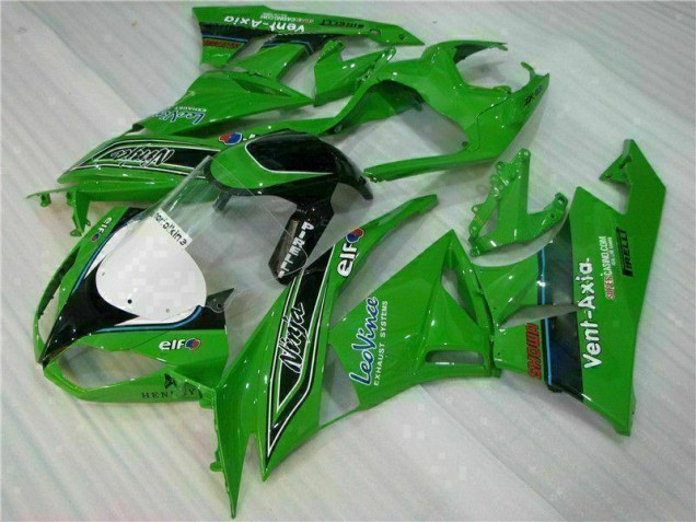 2009-2012 Grün Schwarzer LeoVince Kawasaki ZX6R Motorrad Verkleidung 2009-2012 Grün Schwarzer LeoVince Kawasaki ZX6R Motorrad Verkleidung