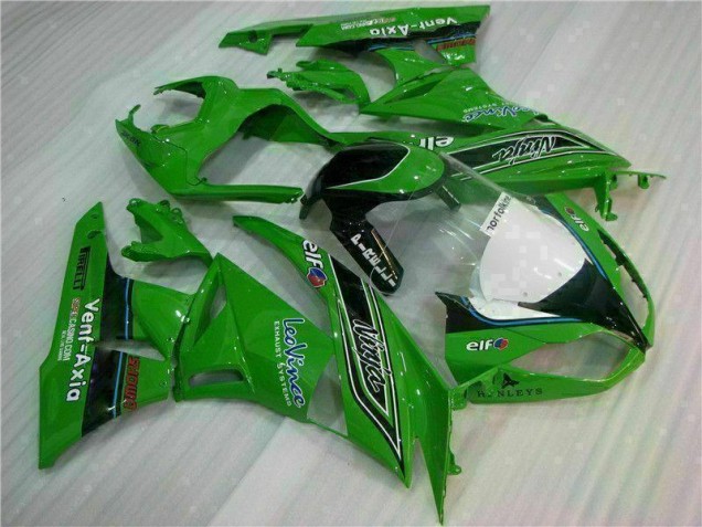 2009-2012 Grün Schwarzer LeoVince Kawasaki ZX6R Motorrad Verkleidung 2009-2012 Grün Schwarzer LeoVince Kawasaki ZX6R Motorrad Verkleidung
