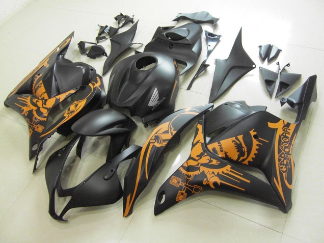 2009-2012 Matt Schwarzer Orange Aufkleber Honda CBR600RR Motorrad Verkleidung
