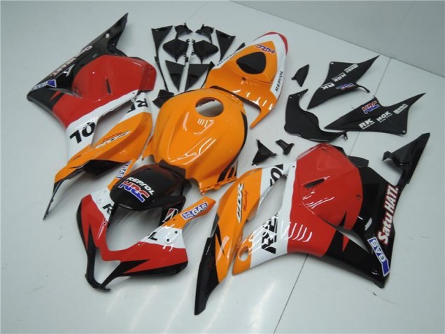 2009-2012 Orange Rot Schwarz Repsol Honda CBR600RR Motorrad Verkleidung 2009-2012 Orange Rot Schwarz Repsol Honda CBR600RR Motorrad Verkleidung