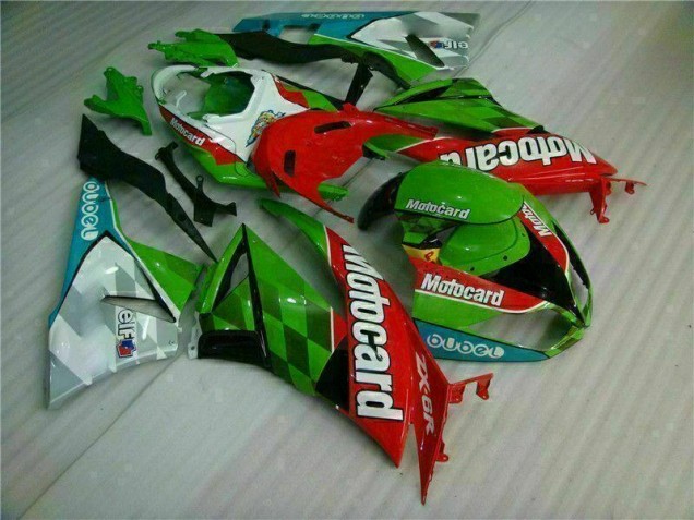 2009-2012 Rot Grün Motocard Kawasaki ZX6R Motorrad Verkleidung 2009-2012 Rot Grün Motocard Kawasaki ZX6R Motorrad Verkleidung