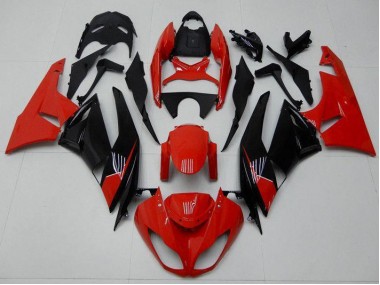 2009-2012 Rot Schwarz Kawasaki ZX6R Motorrad Verkleidung