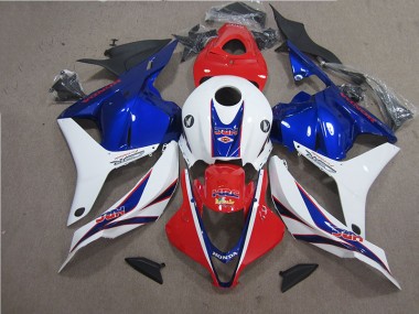 2009-2012 Rot Weiß Blau HRC Honda CBR600RR Motorrad Verkleidung