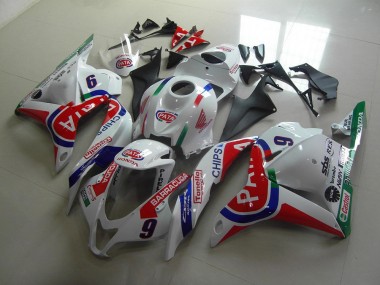2009-2012 Rot Weiß Pata Honda CBR600RR Motorrad Verkleidung