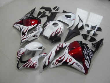 2009-2012 Rote Schwarz Flamme Honda CBR600RR Motorrad Verkleidung