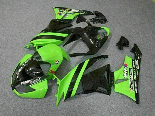 2009-2012 Schwarz Grün 3M Touch4 Kawasaki ZX6R Motorrad Verkleidung 2009-2012 Schwarz Grün 3M Touch4 Kawasaki ZX6R Motorrad Verkleidung