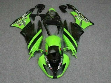 2009-2012 Schwarz Grün 3M Touch4 Kawasaki ZX6R Motorrad Verkleidung