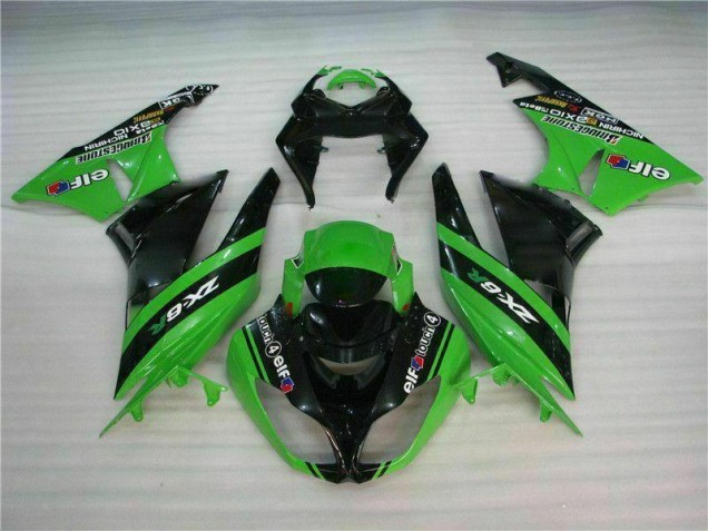 2009-2012 Schwarz Grün Kawasaki ZX6R Motorrad Verkleidung Komplett Sets 2009-2012 Schwarz Grün Kawasaki ZX6R Motorrad Verkleidung Komplett Sets