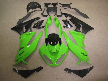 2009-2012 Schwarz Grün Kawasaki ZX6R Motorrad Verkleidung