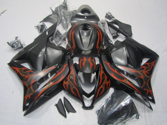 2009-2012 Schwarz Orange Flamme Honda CBR600RR Motorrad Verkleidung 2009-2012 Schwarz Orange Flamme Honda CBR600RR Motorrad Verkleidung