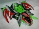 2009-2012 Schwarz Rot Grün Motocard Kawasaki ZX6R Motorrad Verkleidung