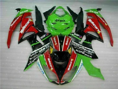 2009-2012 Schwarz Rot Grün Motocard Kawasaki ZX6R Motorrad Verkleidung