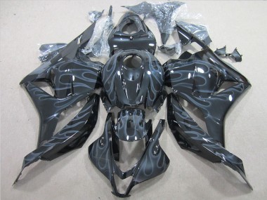2009-2012 Schwarz Silber Flamme Honda CBR600RR Motorrad Verkleidungen