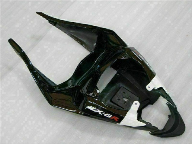 2009-2012 Schwarz Weiß 3M Touch4 Kawasaki ZX6R Motorrad Verkleidung 2009-2012 Schwarz Weiß 3M Touch4 Kawasaki ZX6R Motorrad Verkleidung