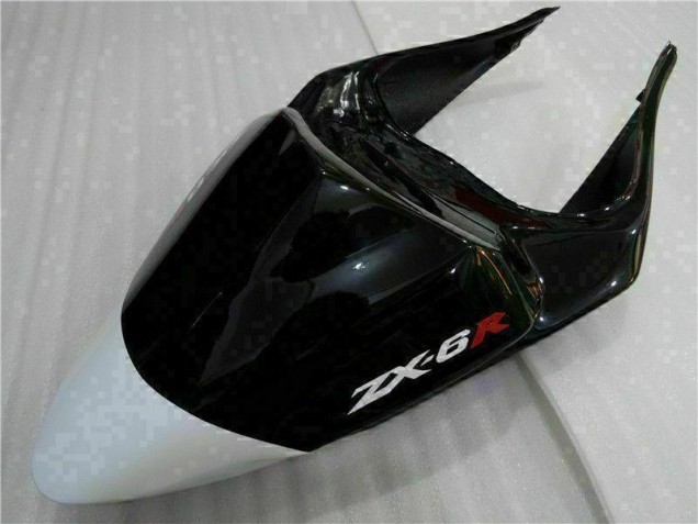 2009-2012 Schwarz Weiß 3M Touch4 Kawasaki ZX6R Motorrad Verkleidungen 2009-2012 Schwarz Weiß 3M Touch4 Kawasaki ZX6R Motorrad Verkleidungen