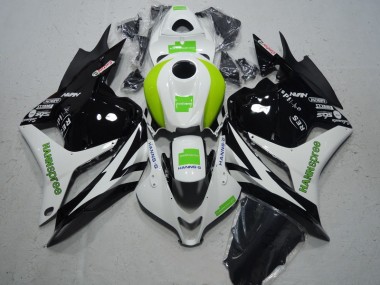 2009-2012 Schwarz Weiß Grün Hannspree Honda CBR600RR Motorrad Verkleidung