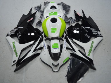 2009-2012 Schwarz Weiß Grün Hannspree Honda CBR600RR Motorrad Verkleidungen