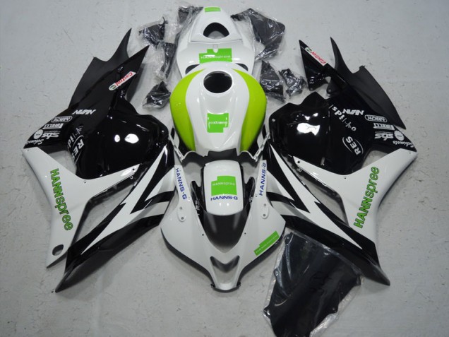 2009-2012 Schwarz Weiß Grün Hannspree Honda CBR600RR Motorrad Verkleidungen 2009-2012 Schwarz Weiß Grün Hannspree Honda CBR600RR Motorrad Verkleidungen