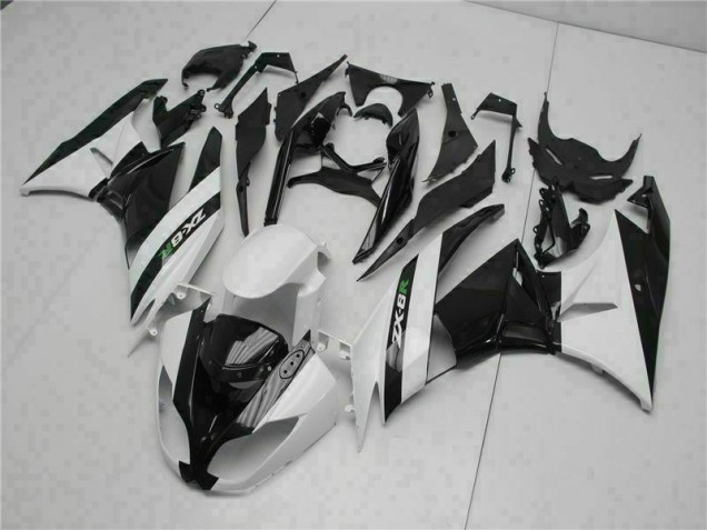 2009-2012 Schwarz Weiß Kawasaki ZX6R Motorrad Verkleidung 2009-2012 Schwarz Weiß Kawasaki ZX6R Motorrad Verkleidung