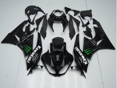2009-2012 Schwarz mit Monster Kawasaki ZX6R Motorrad Verkleidung