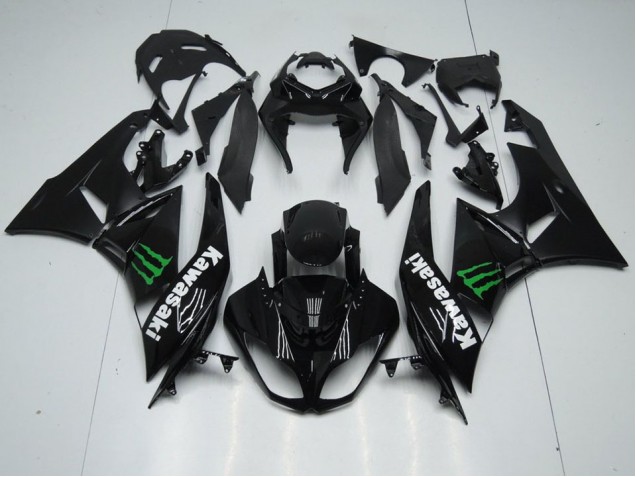 2009-2012 Schwarz mit Monster Kawasaki ZX6R Motorrad Verkleidung 2009-2012 Schwarz mit Monster Kawasaki ZX6R Motorrad Verkleidung