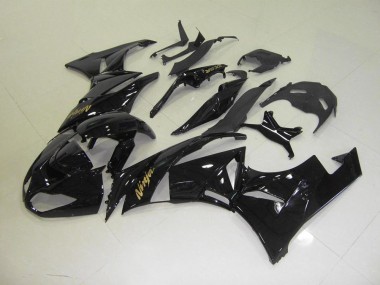 2009-2012 Schwarz mit goldenem Aufkleber Kawasaki ZX6R Motorrad Verkleidung