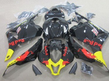 2009-2012 Schwarzer Rot Bull Honda CBR600RR Motorrad Verkleidungen