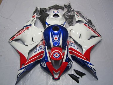 2009-2012 Weiß Blau Rot Honda CBR600RR Motorrad Verkleidung