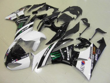 2009-2012 Weiß Monster Kawasaki ZX6R Motorrad Verkleidung