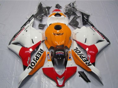 2009-2012 Weiß Orange Schwarz Repsol Honda CBR600RR Motorrad Verkleidung