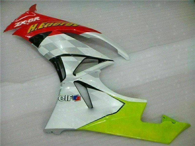 2009-2012 Weiß Rot H. Energy Kawasaki ZX6R Motorrad Verkleidung 2009-2012 Weiß Rot H. Energy Kawasaki ZX6R Motorrad Verkleidung