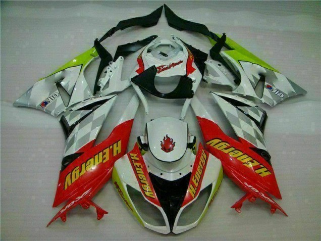 2009-2012 Weiß Rot H. Energy Kawasaki ZX6R Motorrad Verkleidung 2009-2012 Weiß Rot H. Energy Kawasaki ZX6R Motorrad Verkleidung