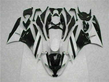 2009-2012 Weiß Schwarz Kawasaki ZX6R Motorrad Verkleidung