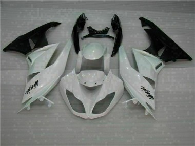 2009-2012 Weiß Schwarz Kawasaki ZX6R Motorrad Verkleidungen