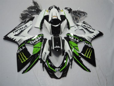 2009-2016 Schwarz weiß grünes Monster Pizzoli Suzuki GSXR 1000 Motorrad Verkleidung