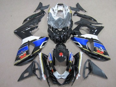 2009-2016 Schwarzer Dunkel Hund Suzuki GSXR 1000 Motorrad Verkleidung