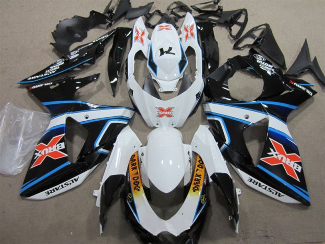 2009-2016 Weiß Blau Brux Dunkel Hund Suzuki GSXR 1000 Motorrad Verkleidung 2009-2016 Weiß Blau Brux Dunkel Hund Suzuki GSXR 1000 Motorrad Verkleidung