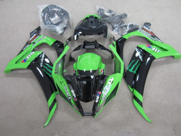 2011-2015 Schwarz Grün Touch4 Monster Kawasaki ZX10R Motorrad Verkleidung
