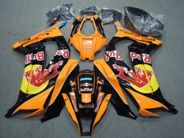 2011-2015 Schwarz Orange Rot Bull Kawasaki ZX10R Motorrad Verkleidung