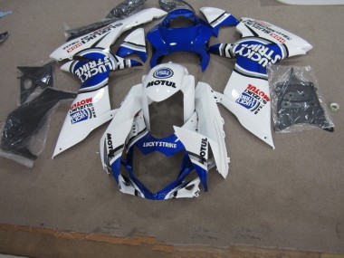 2011-2021 Blau Weiß Lucky Strike Motul Suzuki GSXR 600 Motorrad Verkleidung
