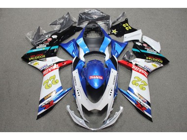 2011-2021 Blau Weiß Rot Rockstar 22 Suzuki GSXR 600 Motorrad Verkleidung