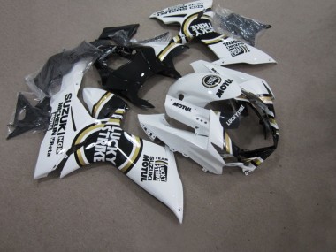 2011-2021 Weiß Lucky Strike Schwarz Motul Suzuki GSXR 750 Motorrad Verkleidung