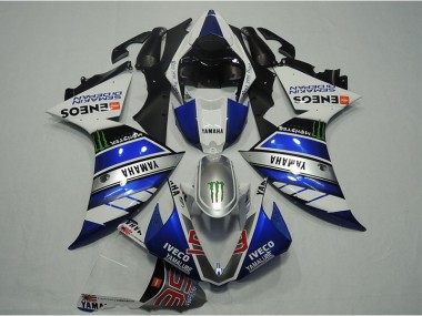 2012-2014 Blau Weiß IVECO Yamaha YZF R1 Motorrad Verkleidung