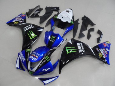 2012-2014 BlauSchwarz Monster Yamaha YZF R1 Motorrad Verkleidungen