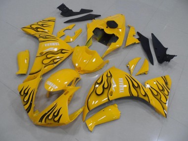 2012-2014 Gelb Schwarz Flamme Yamaha YZF R1 Motorrad Verkleidung